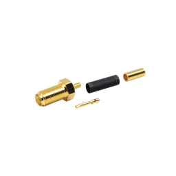 Conector SMA Hembra de Anillo Plegable para Cables RG-174/U, 8216, Oro/ Oro/ Teflón.