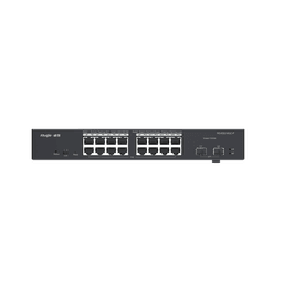 Switch L2 Administrable PoE con 16 puertos Gigabit PoE 802.3af/at + 2 SFP para fibra 1Gb, gestión gratuita desde la nube, 240w