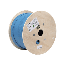 Bobina de Cable Blindado F/UTP de 4 Pares, Z-MAX, Cat6A, Soporte de Aplicaciones 10GBase-T, CMR (Riser), Color Azul, 305m