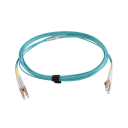 Jumper de Fibra Óptica Multimodo 50/125 XGLO OM3, LC-LC Duplex, OFNR, Color Aqua, 3 Metros