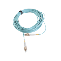 Jumper de Fibra Óptica Multimodo 50/125 XGLO OM3, LC-LC Duplex, OFNR, Color Aqua, 10 Metros