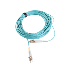 Jumper de Fibra Óptica Multimodo 50/125 XGLO OM3, LC-LC Duplex, OFNR, Color Aqua, 15 Metros