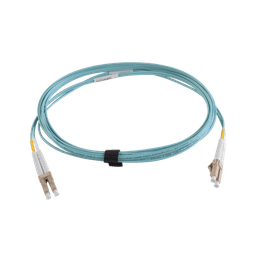 Jumper de Fibra Óptica Multimodo 50/125 XGLO OM4, LC-LC Duplex, OFNR, Color Aqua, 3 Metros