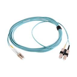 Jumper de Fibra Óptica Multimodo 50/125 XGLO OM3, LC-SC Duplex, OFNR, Color Aqua, 1 Metro