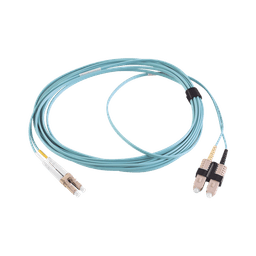 Jumper de Fibra Óptica Multimodo 50/125 XGLO OM3, LC-SC Duplex, OFNR, Color Aqua, 5 Metros