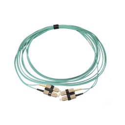 Jumper de Fibra Óptica Multimodo 50/125 OM3 XGLO, SC-SC Duplex, OFNR, Color Aqua, 5 Metros