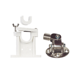 Kit de montaje de acero inoxidable ajustable con soporte para antenas de 1" ó 1 1/2" de Diámetro. Rosca Estándar 1" x 14 Hilos.