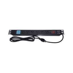 Tomacorriente Horizontal (PDU) de 6 contactos (NEMA 5-15R) + 2 USB para instalación en Rack de 19", 1UR, 125 Vca/ 15 A (THE0040091001001)