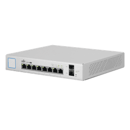 Switch UniFi Administrable de 8 Puertos Gigabit PoE+ 802.3at/af y PoE Pasivo 24V.