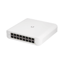 Switch UniFi Lite Administrable PoE de 16 Puertos 10/100/1000 Mbps (8 puertos 802.3af/at), 45 W 