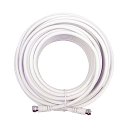 Jumper Coaxial con Cable Tipo RG-6 en Color Blanco de 15.24 Metros de Longitud y Conectores F Macho en Ambos Extremos. 75 Ohm de Impedancia.