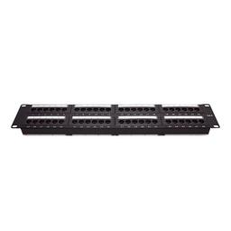 Panel de parcheo de impacto (110) UTP de 48 puertos Cat6, 19in, 2U, con barra para organizar cable