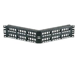 Panel de Parcheo Modular Keystone (Sin Conectores), Angulado, de 48 Puertos, 2UR